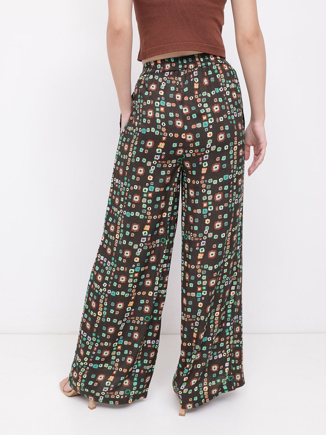DressBerry Fusion Flair Bandhani Inspired Wide Leg Trouser