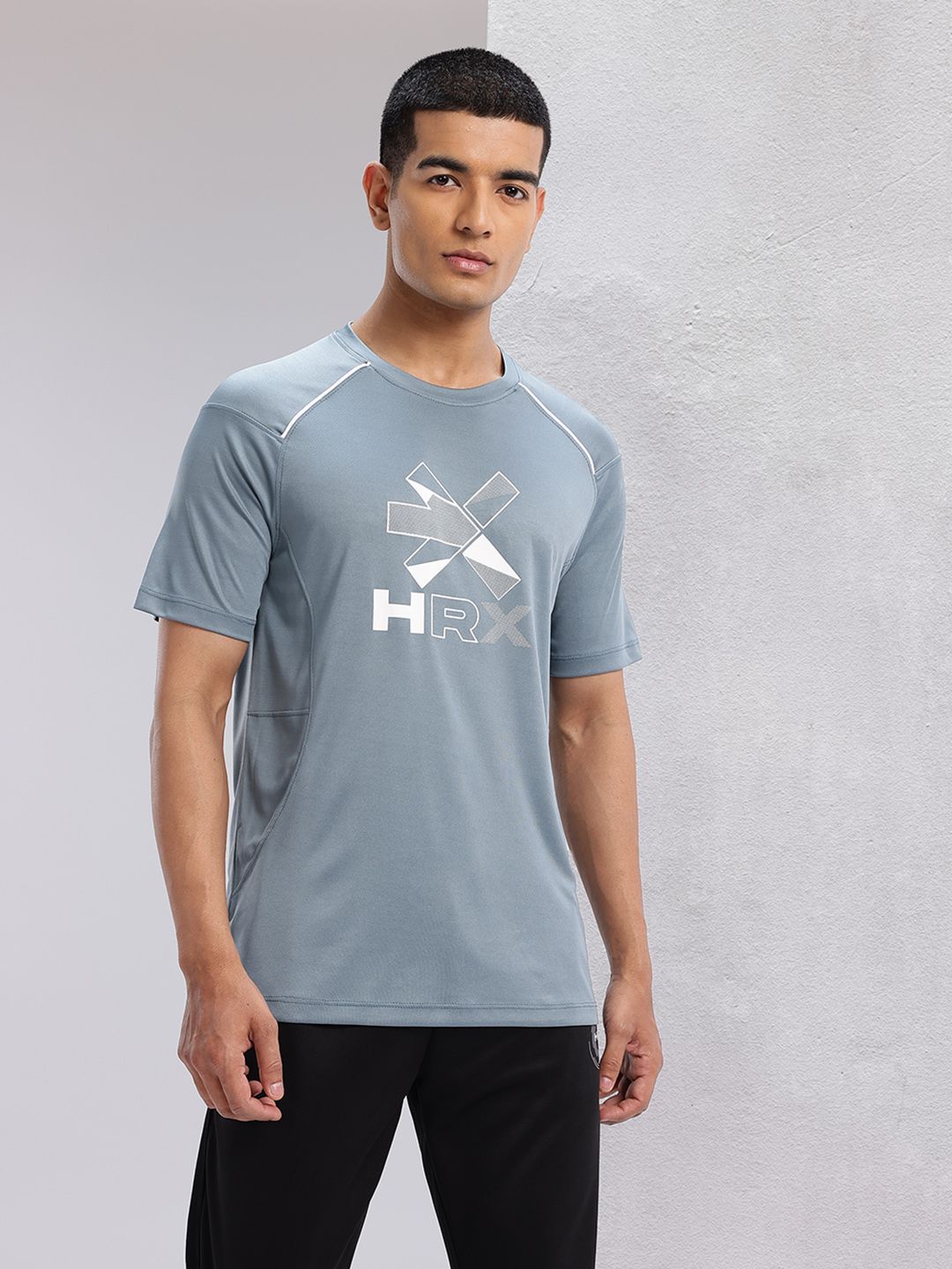 HRX by Hrithik Roshan Brand Logo Print Rapid-Dry Training T-shirt