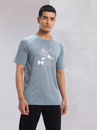 HRX by Hrithik Roshan Brand Logo Print Rapid-Dry Training T-shirt