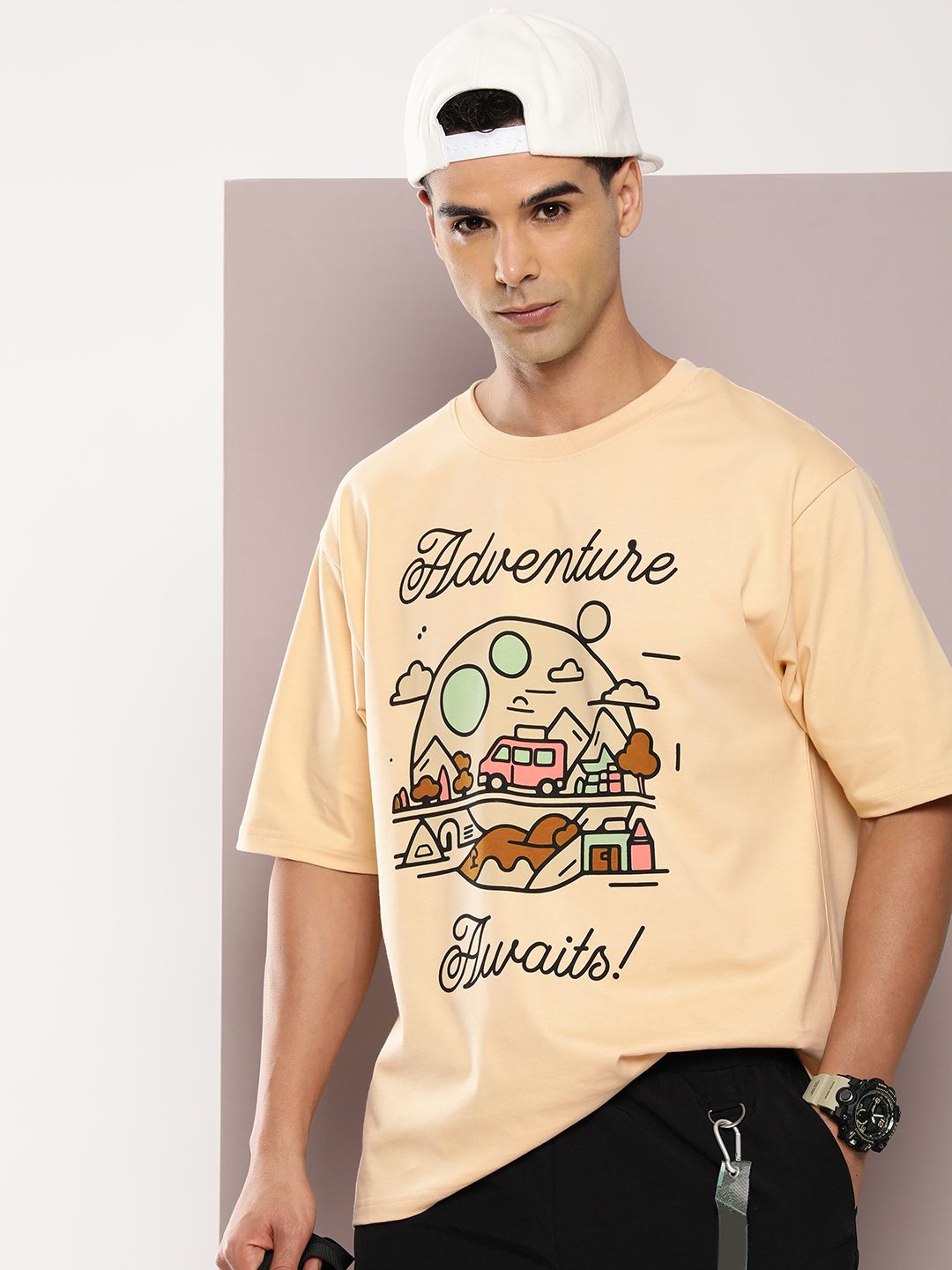 DILLINGER Men Graphic Printed Oversized T-shirt