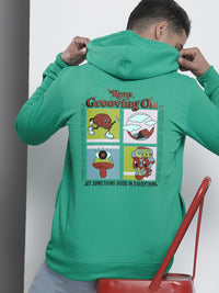 The Indian Garage Co Men Green Printed Hooded Sweatshirt