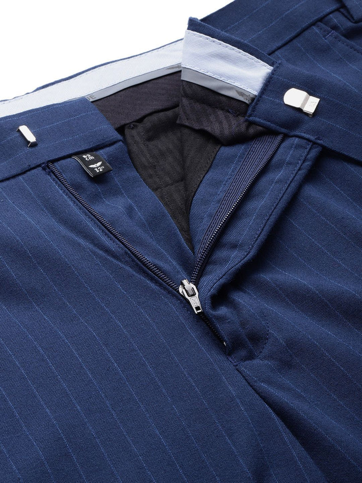 Park Avenue Men Striped Super Slim Fit Formal Trousers