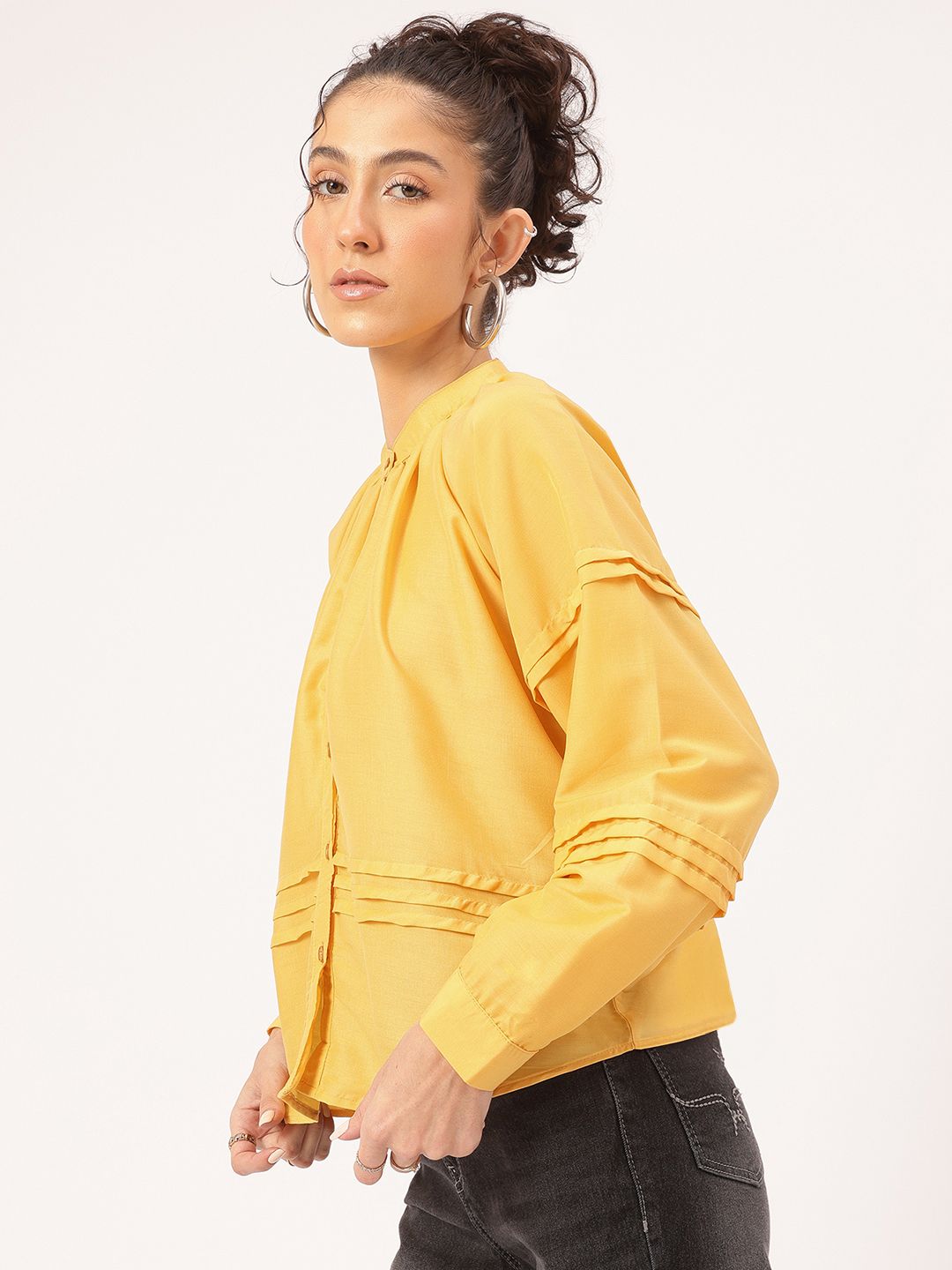 DressBerry Elevated Simplicity Pleated Shirt