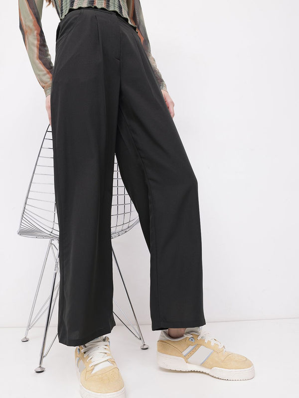 DressBerry Women Power Play Straight Fit Trousers