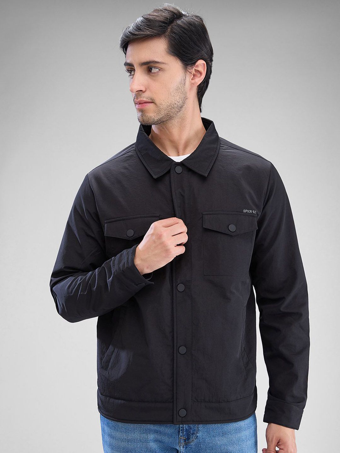 SPYKAR Men Solid Regular Fit Spread Collar Long Sleeves Jacket