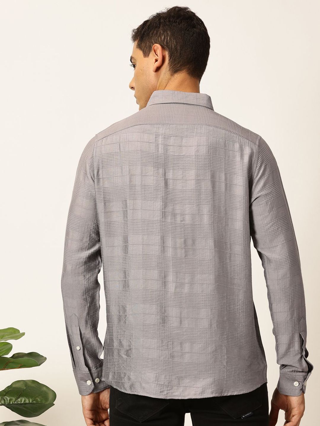Thomas Scott Men Premium Button-Down Collar Tartan Checked Cotton Slim Fit Casual Shirt