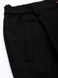 Mr Bowerbird Men Black Solid Liberal Fir Pleated Cargos