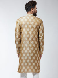 SOJANYA Lelaki Coklat Sulam Kurta Lurus