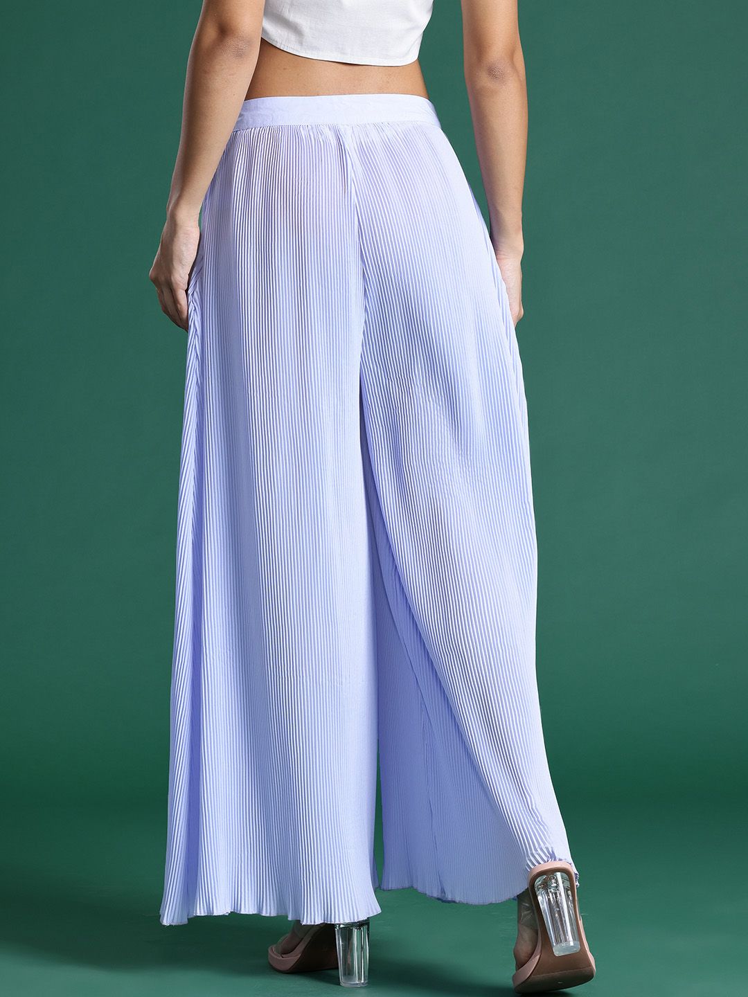 DressBerry Women Accordion Pleats Flared Palazzos