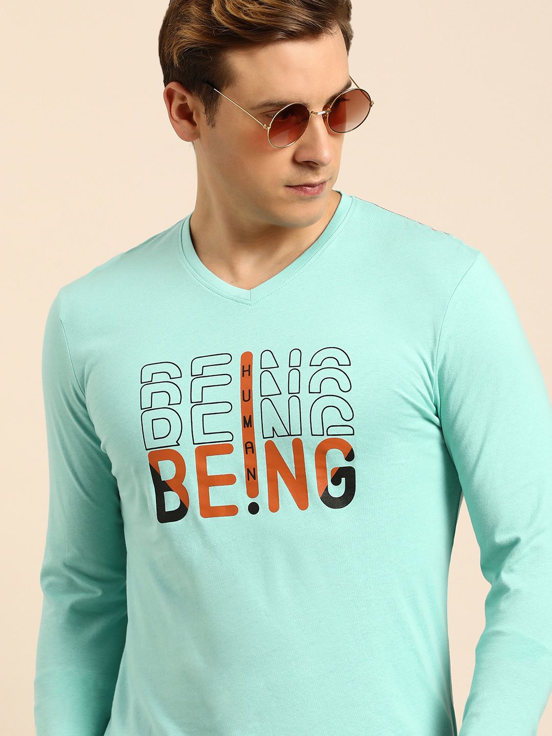 Being Human Brand Logo Printed Pure Cotton T-shirt