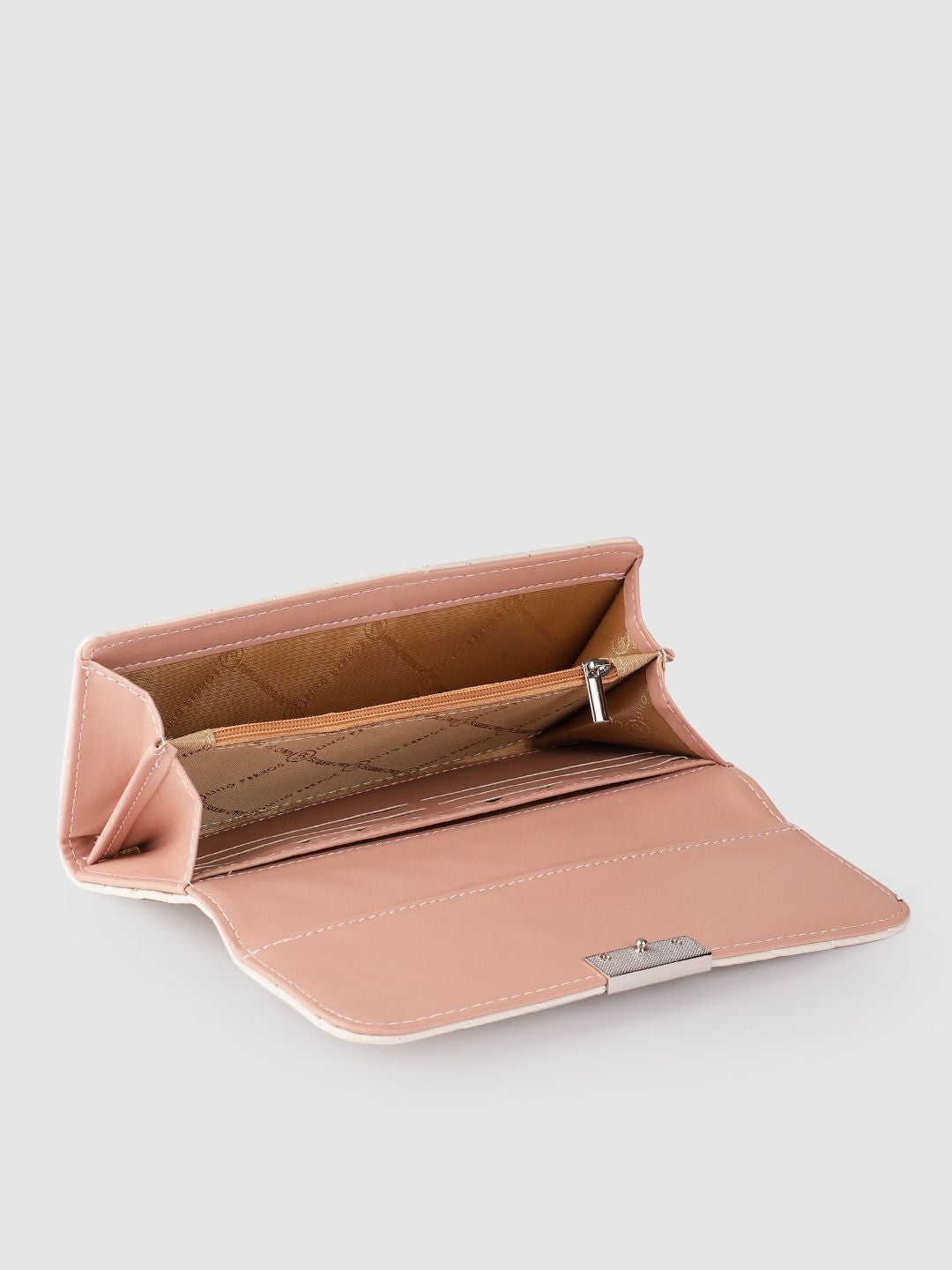 Lino Perros Women Geometric Textured Envelope Wallet with Quilted Detail