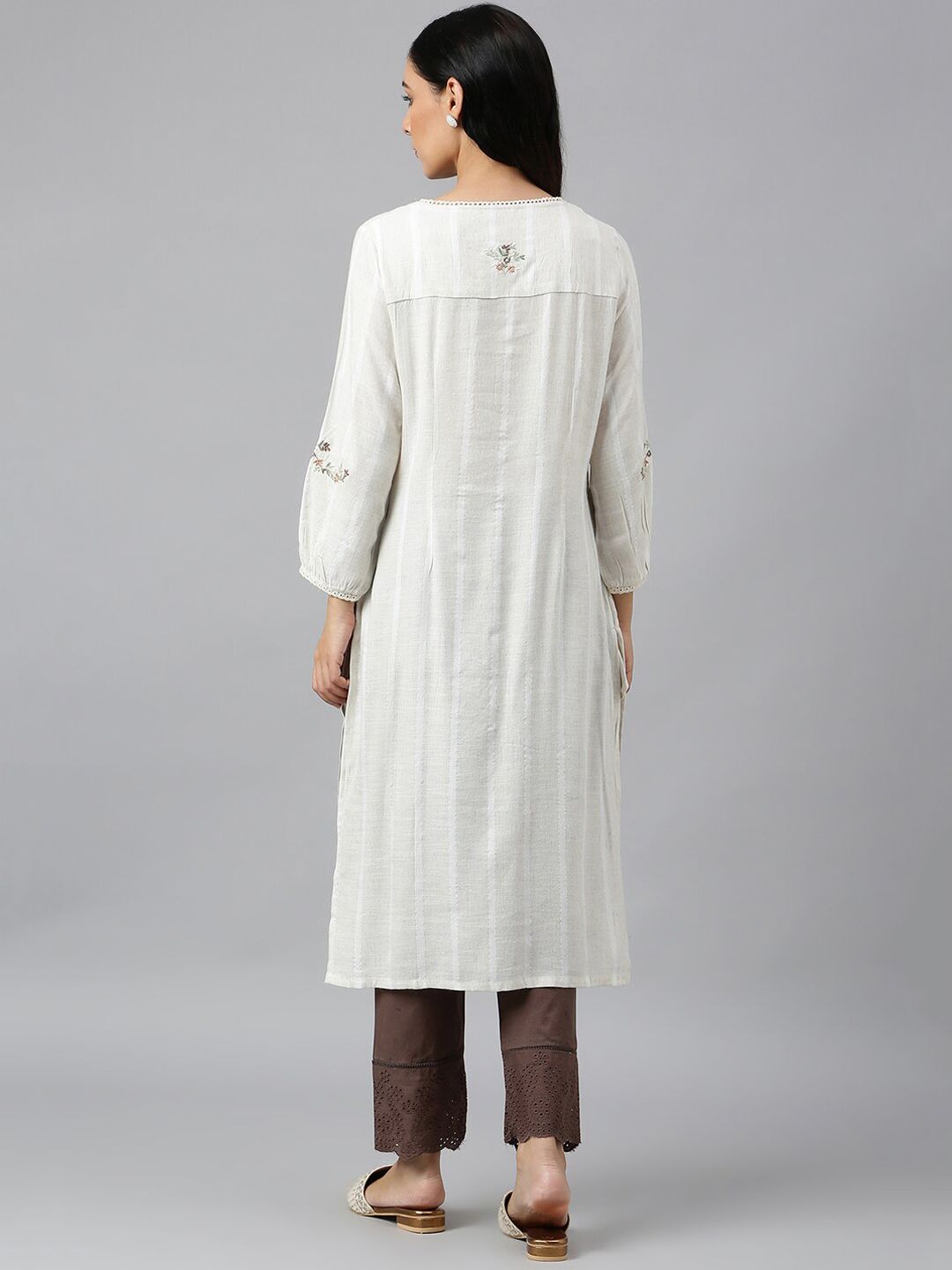 W Striped Cotton Kurta with Trousers