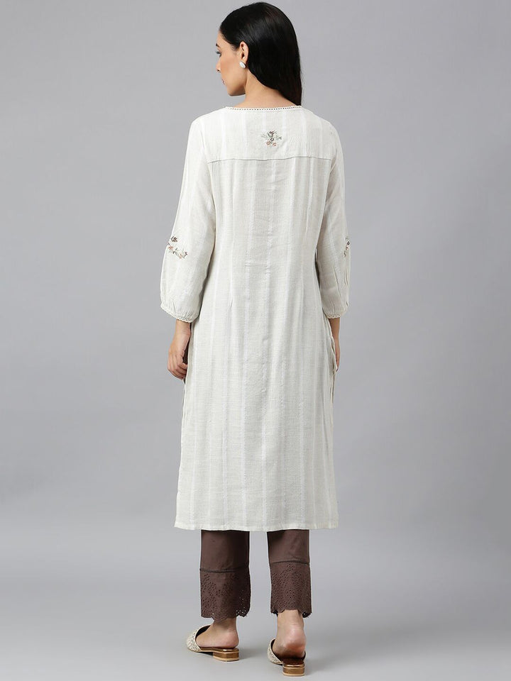 W Striped Cotton Kurta with Trousers