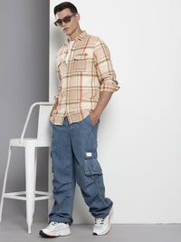 The Indian Garage Co Pure Cotton Slim Fit Checked Casual Shirt