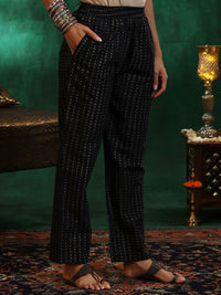 Libas Women Floral Printed Regular Beads and Stones Pure Cotton Kurta with Trousers
