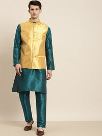 SOJANYA Mandarin Collar Regular Kurta With Pyjamas & Nehru Jacket