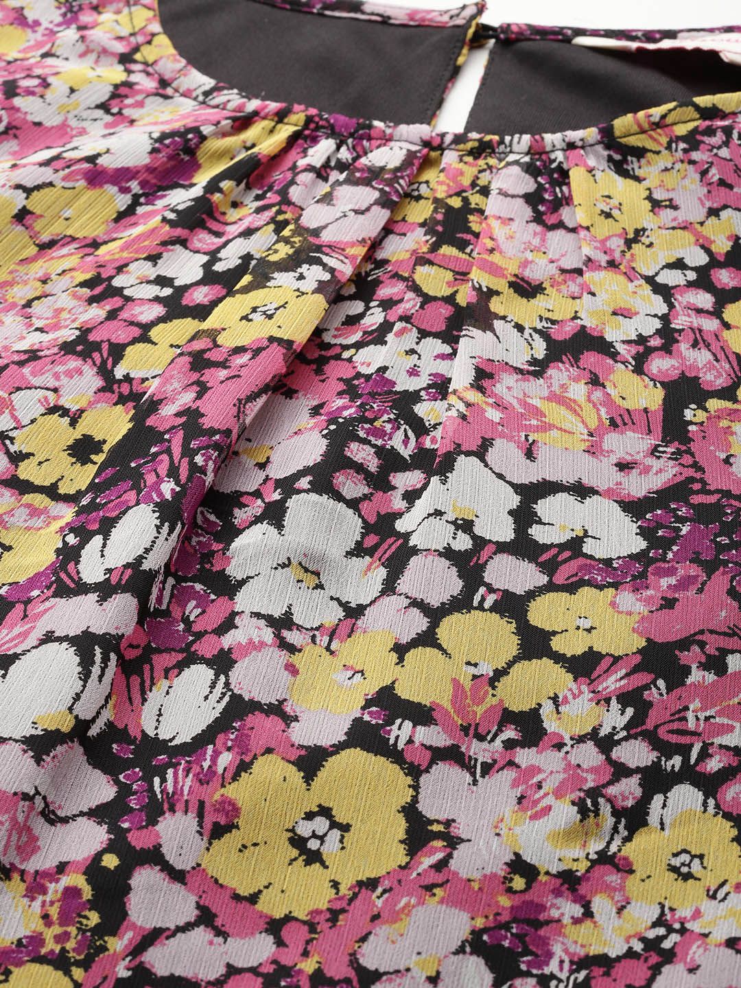 all about you Floral Print Puff Sleeves Top
