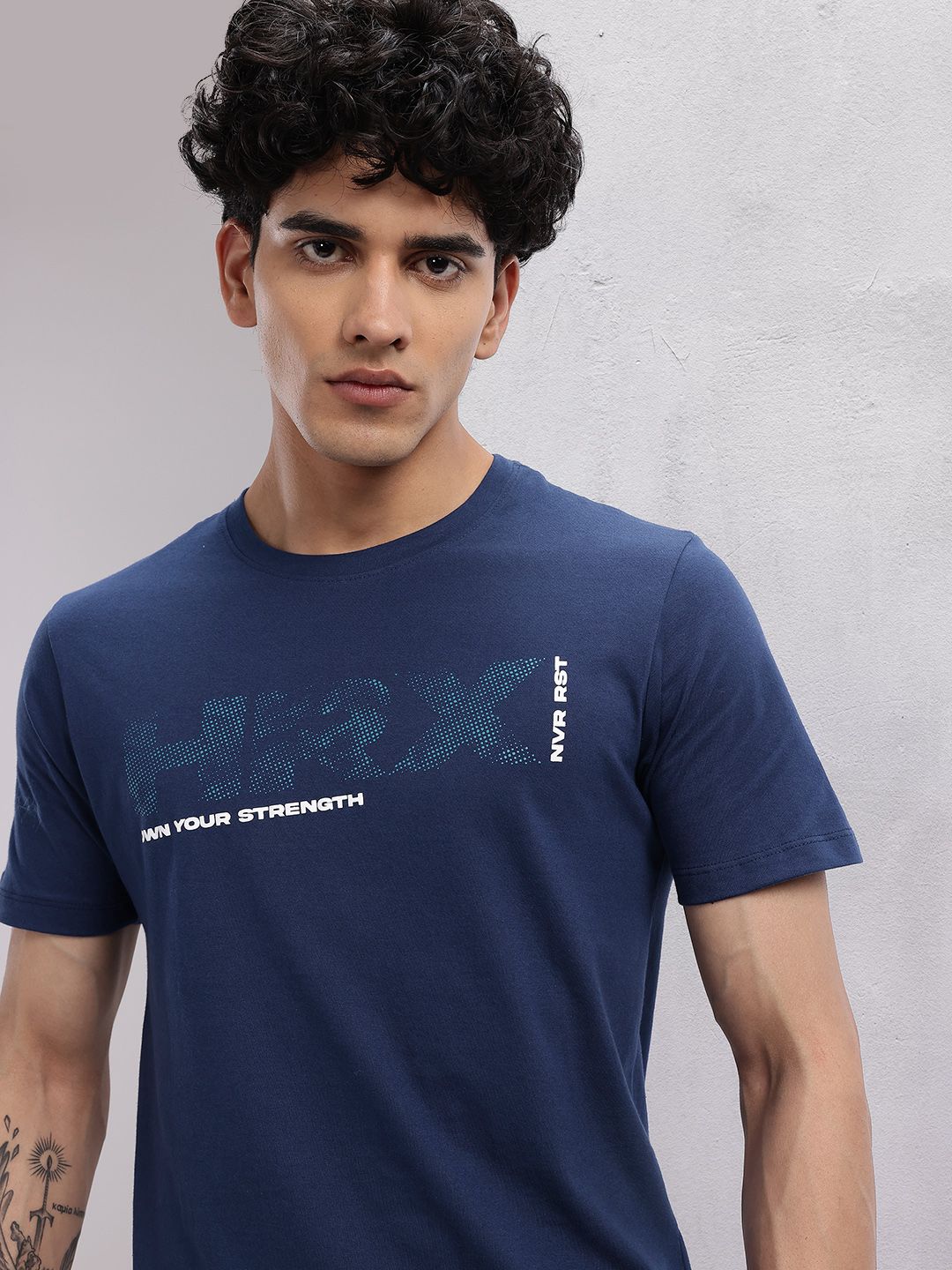 HRX by Hrithik Roshan Brand Logo Print Training T-shirt