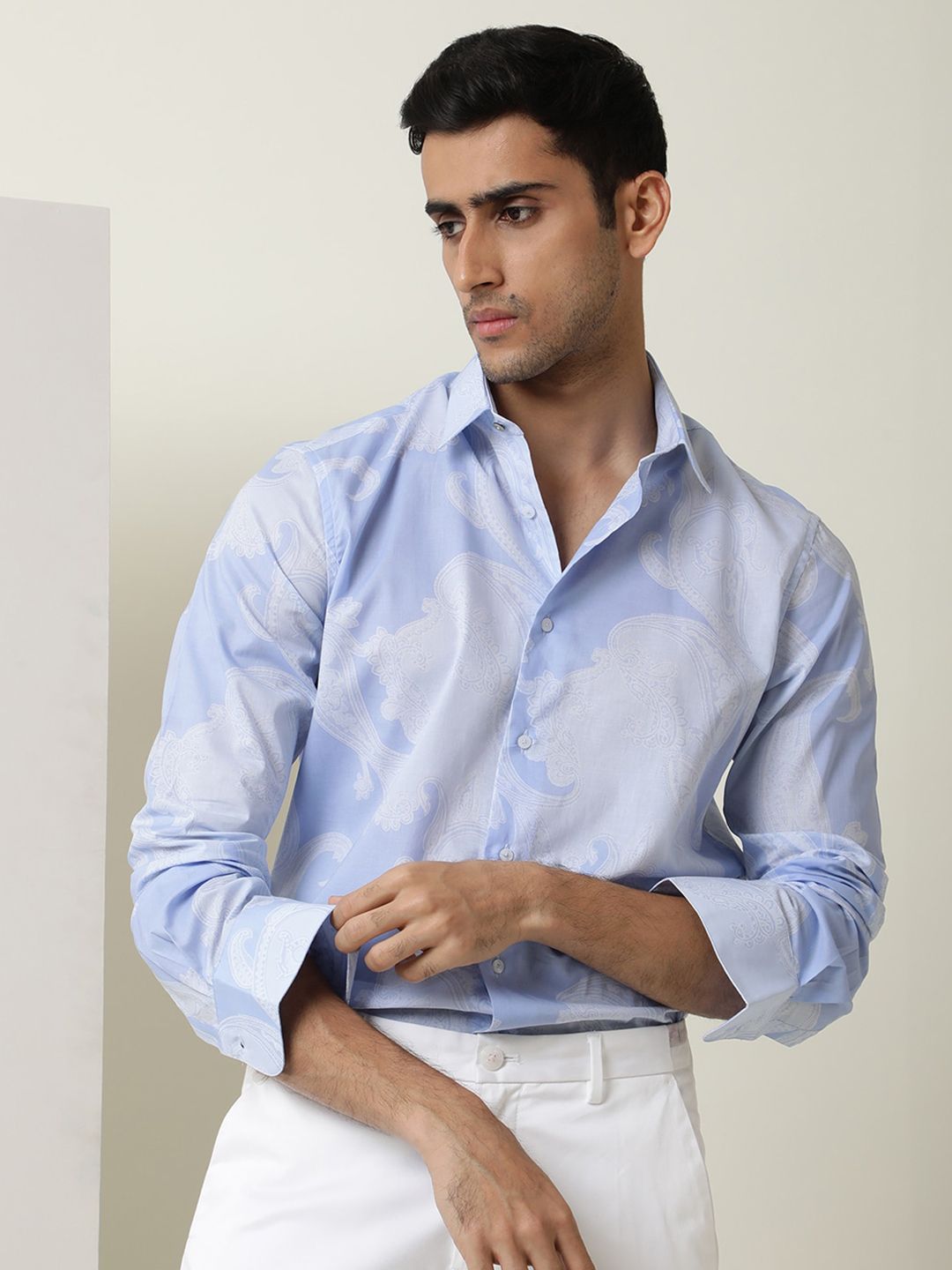 RARE RABBIT Men Dale Camouflage Printed Slim Fit Cotton Shirt