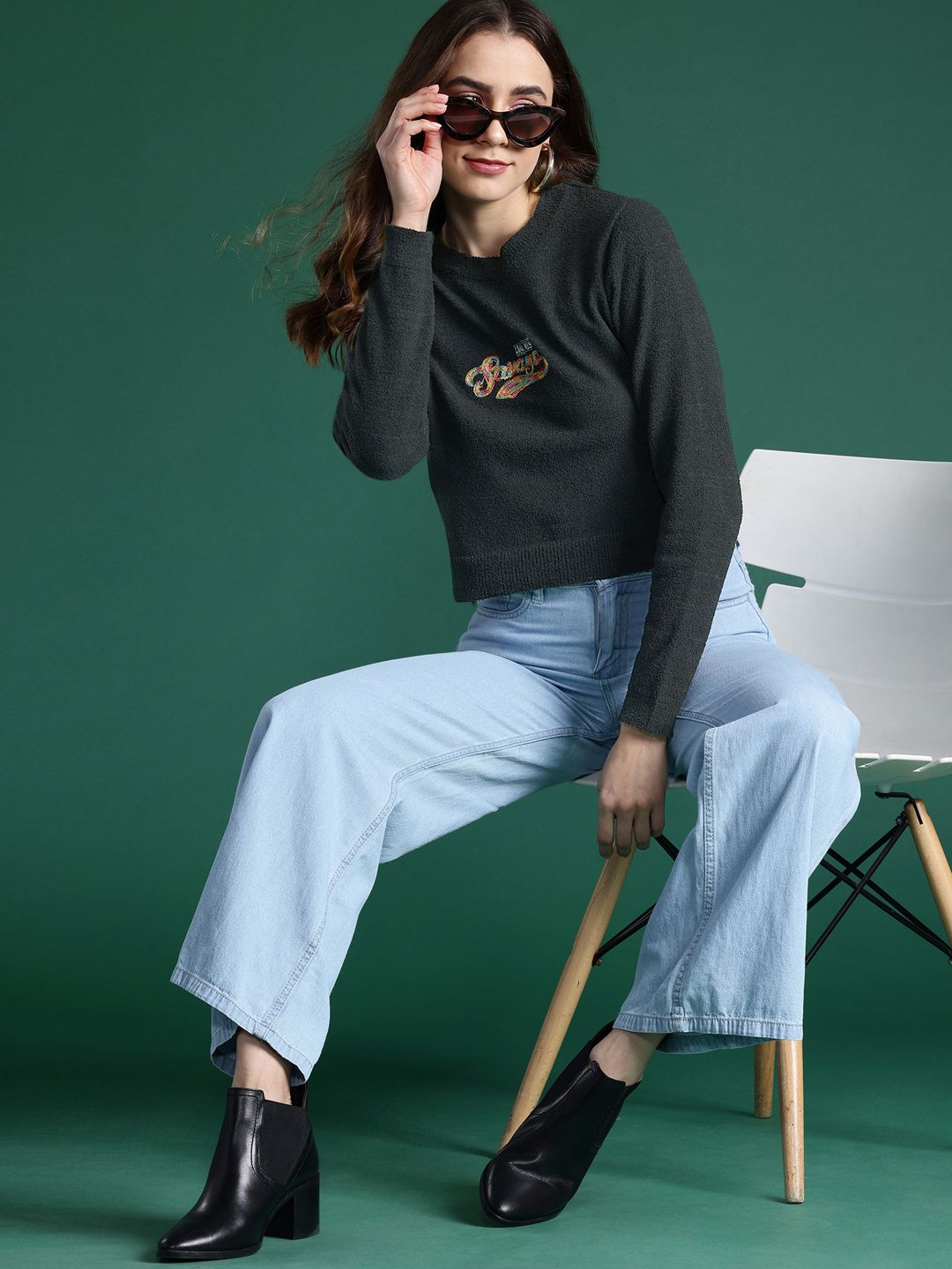 DressBerry Women Typography Pullover