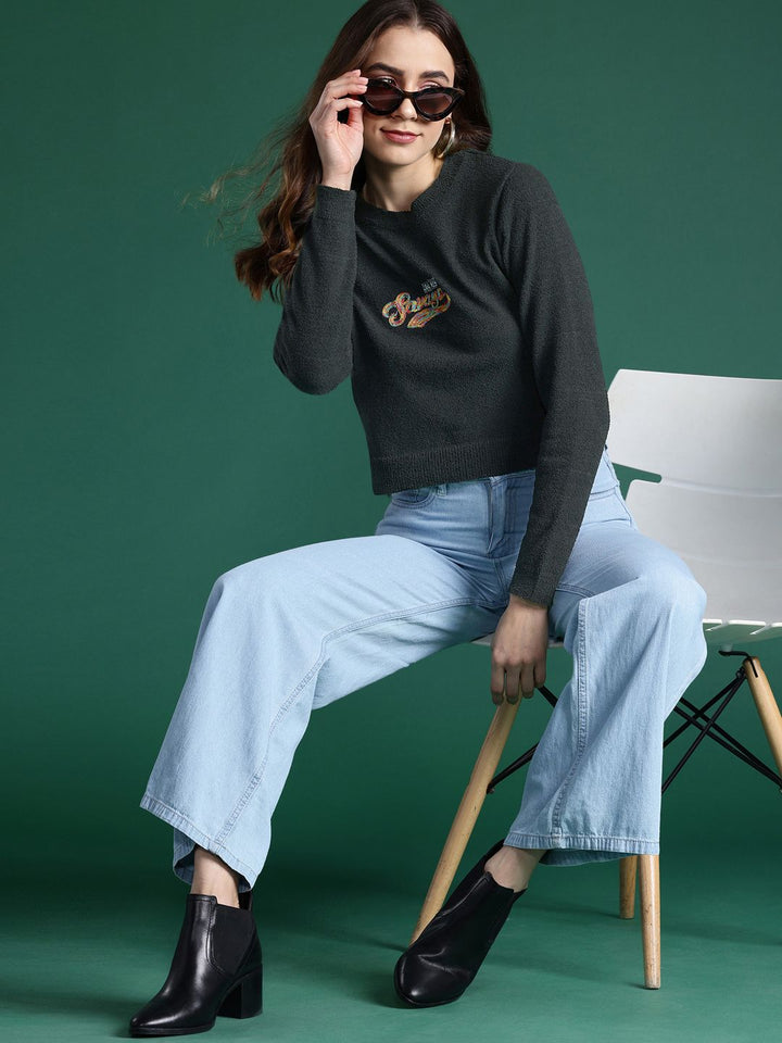 DressBerry Women Typography Pullover