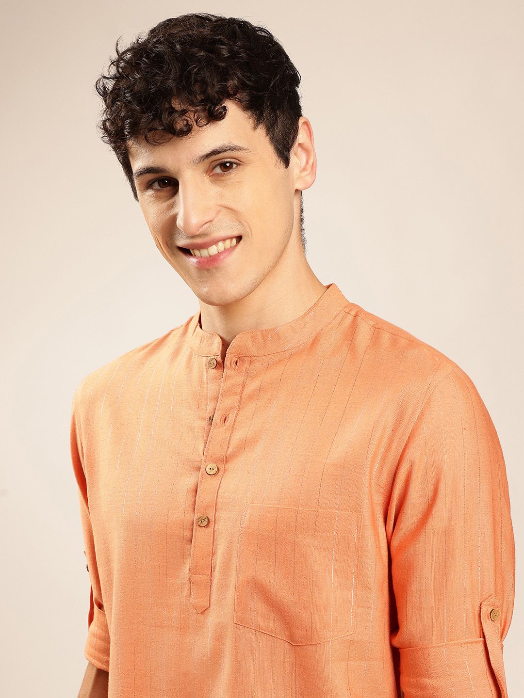 Anouk Mandarin collar Pathani Short Kurta