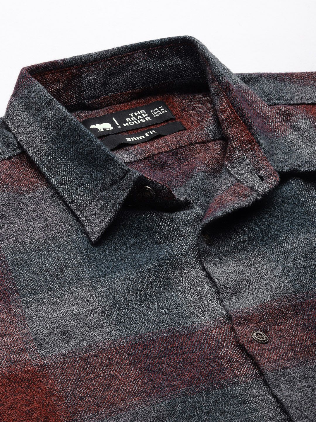 THE BEAR HOUSE Men Blue Pure Cotton Slim Fit Checked Casual Shirt