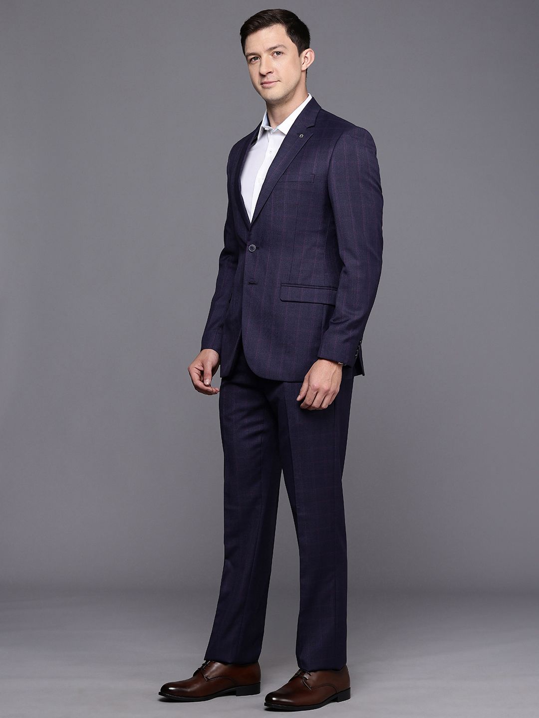 Raymond Checked Contemporary Fit Formal Blazer With Trouser
