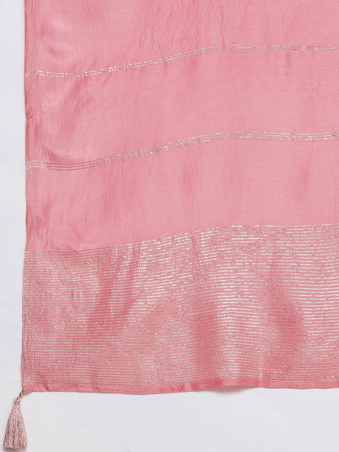 Libas Women Pink Zari Kurta with Palazzos & With Dupatta