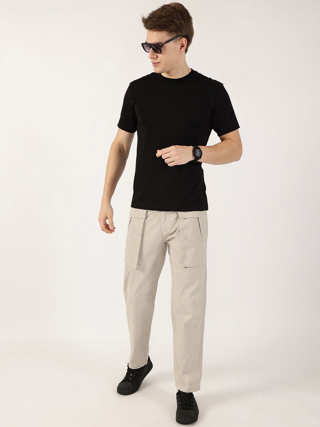 Thomas Scott Men Smart Regular Fit Mid-Rise Cargos