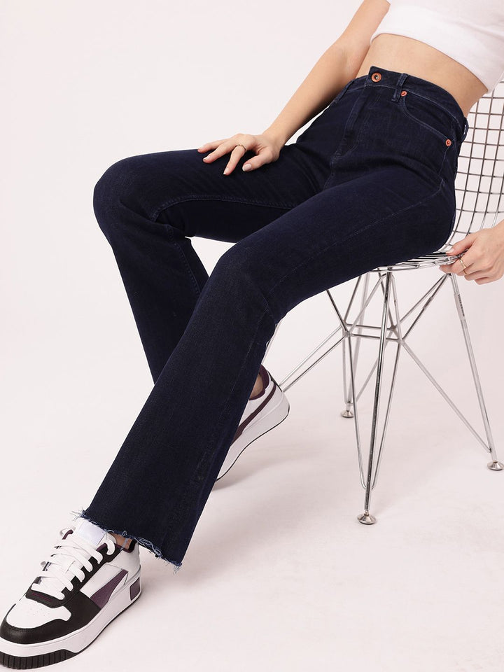 DressBerry Women Modern Vibe Stretchable Frayed Jeans