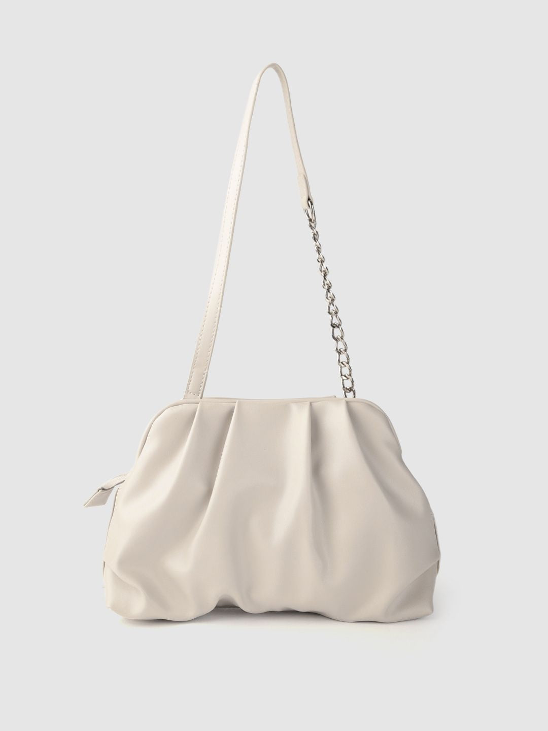 Lino Perros Off White PU Structured Shoulder Bag