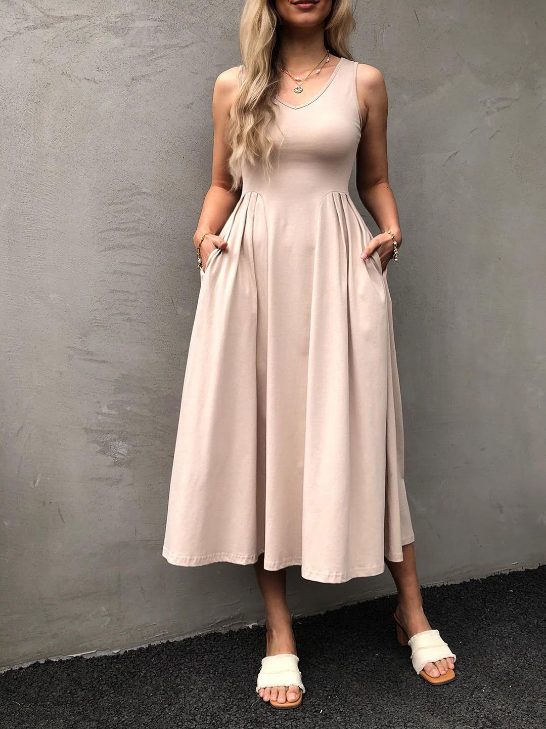 DressBerry  women Solid Fit & Flare Midi Dress