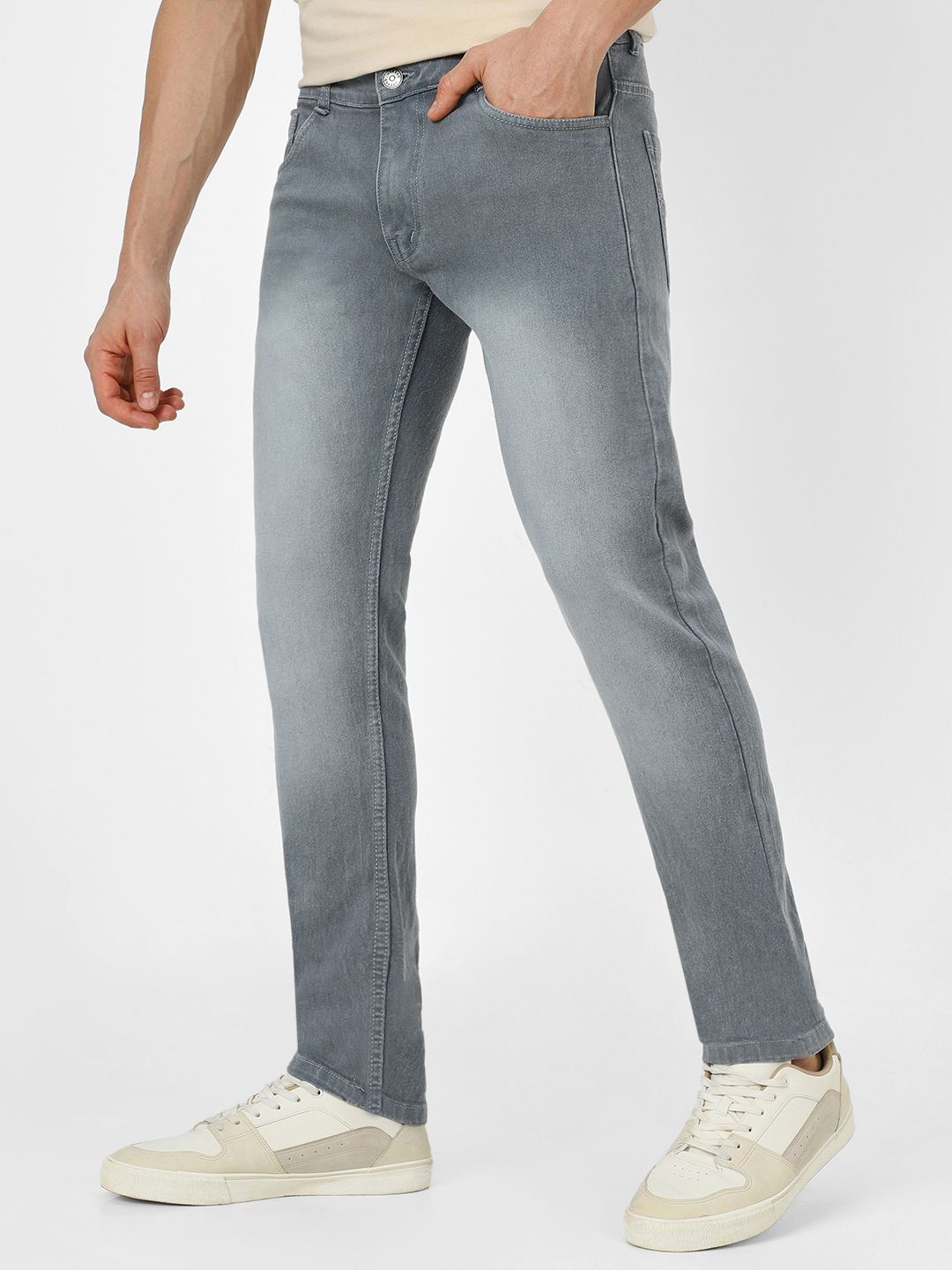 Urbano Fashion Men Grey Slim Fit Jeans