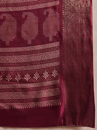 Saree mall Ethnic Motifs Printed  Zari Bagru Sarees