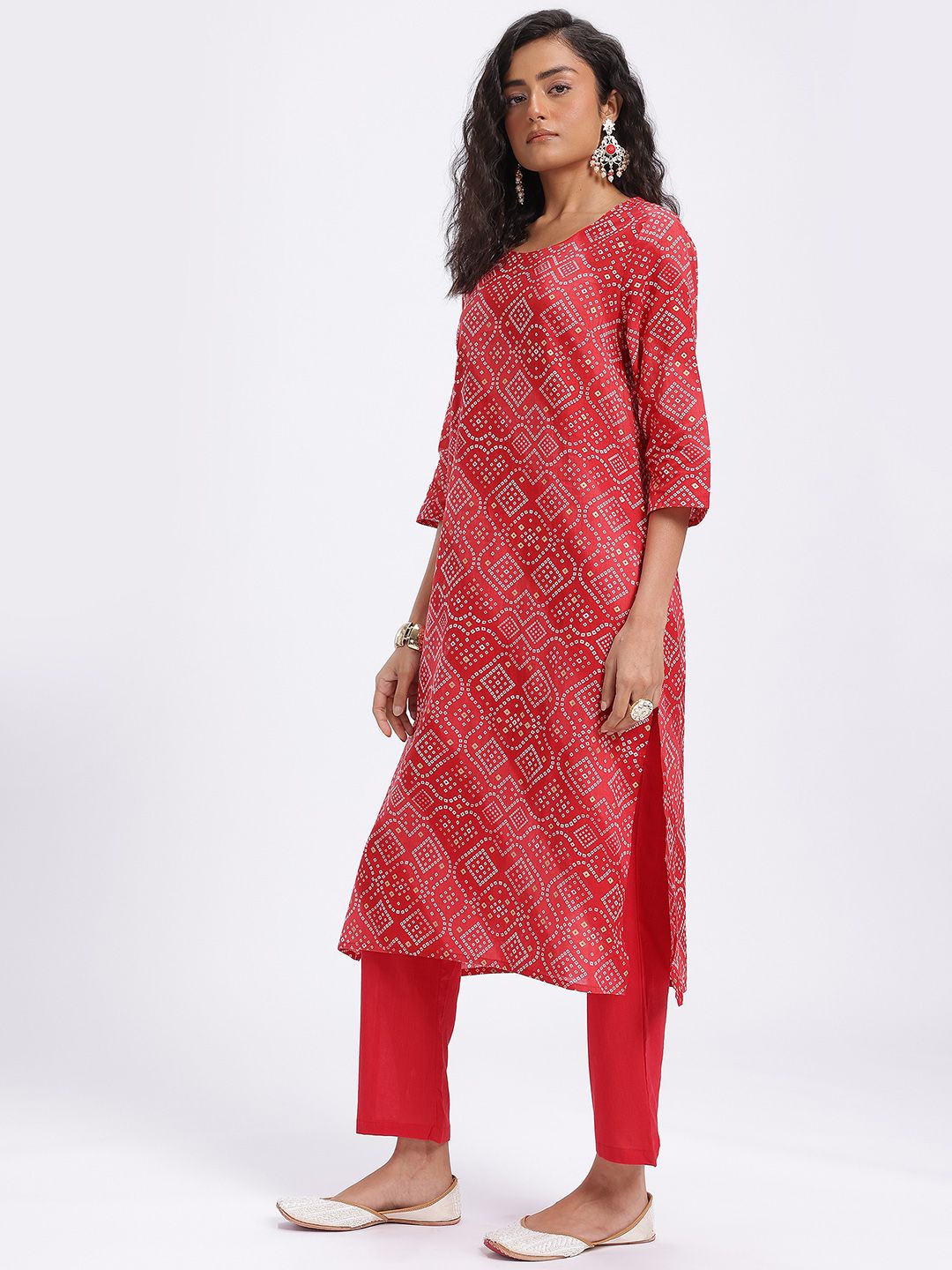 Anouk Floral Printed Pure Cotton Kurta with Trousers & Dupatta