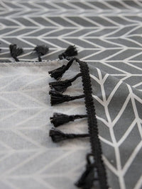 URBAN SPACE Boho Grey & White Geometric Printed Cotton Door Curtain
