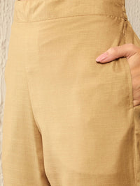 KALINI Floral Printed Shirt Collar Three-Quarter Sleeves Top With Trouser