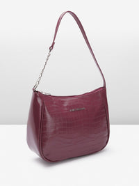 Lino Perros Croc Textured Structured Baguette Bag