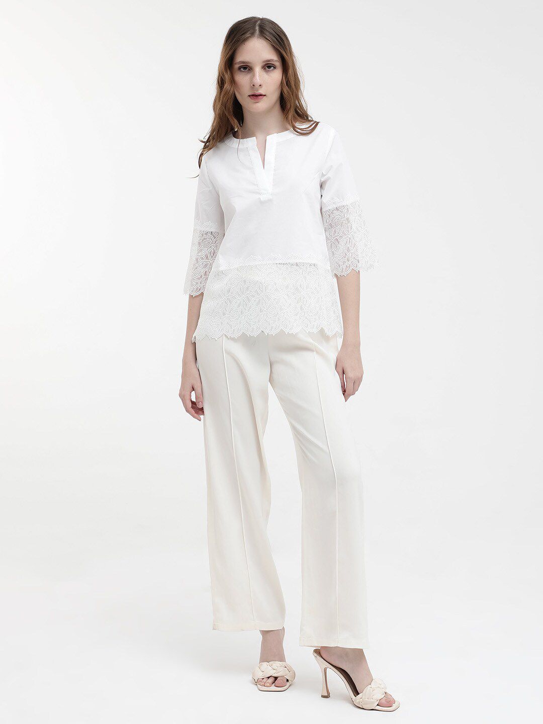 RAREISM Inna V-Neck Bell Sleeves Cotton Top