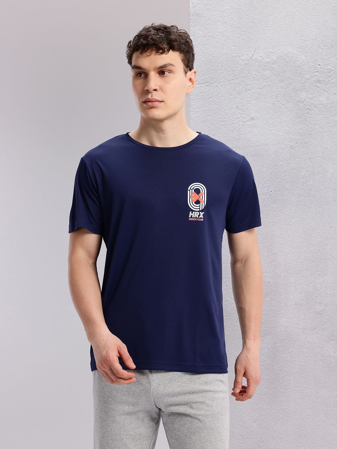 HRX by Hrithik Roshan Brand Logo Print Regular Fit Rapid-Dry Running T-shirt