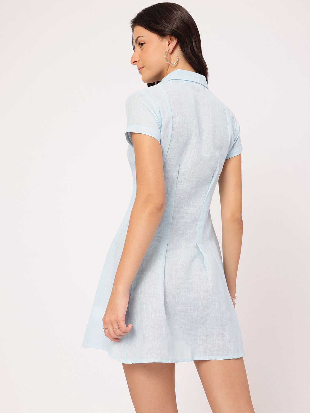DressBerry Weekend to Work  Pleated Shirt-Style Dress