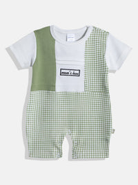 Moms Love Infant Boys Checked Pure Cotton Romper