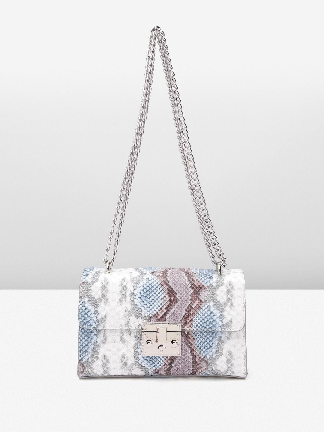 Lino Perros Snake Skin Textured Structured Sling Bag
