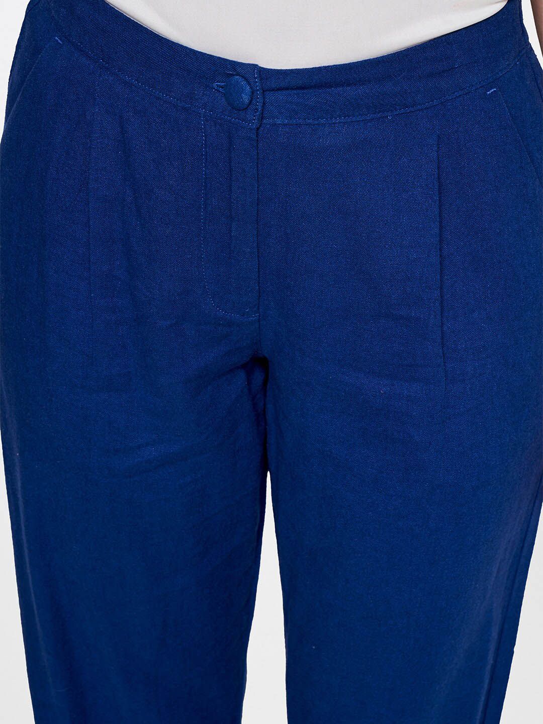 AND Women Straight Fit Mid-Rise Pleated Trousers