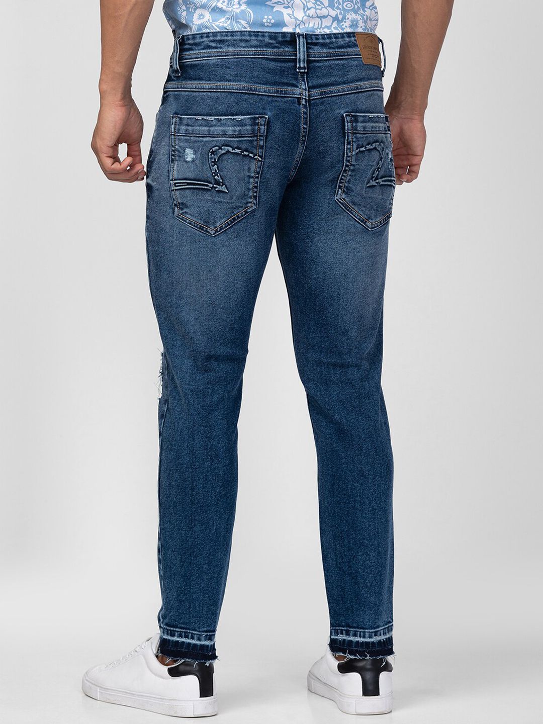 SPYKAR Men Tapered Fit Low Distress Light Fade Stretchable Cotton Jeans