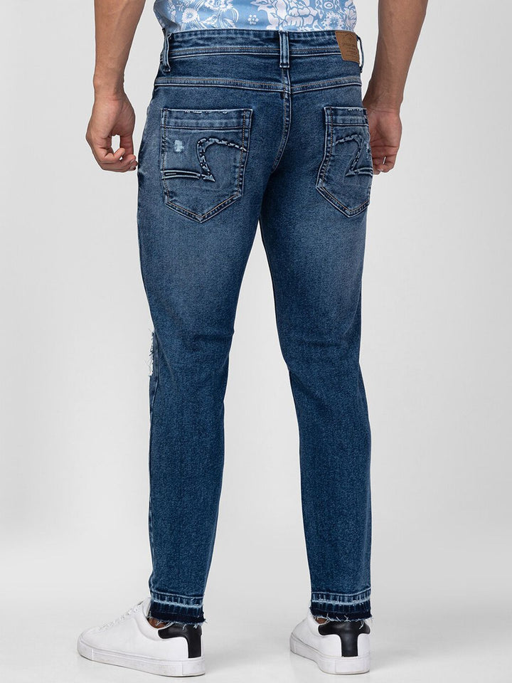SPYKAR Men Tapered Fit Low Distress Light Fade Stretchable Cotton Jeans