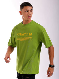 The Indian Garage Co Men Back Printed Boxy Oversized Round Neck T-shirt