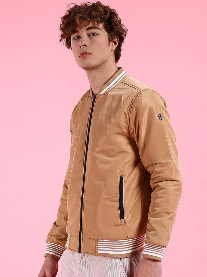 The Indian Garage Co Men Solid Regular Fit Bomber Jacket