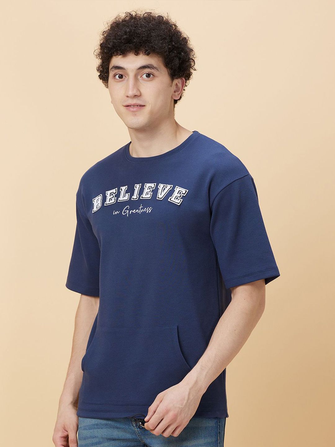 Being Human Men Typography Printed Applique T-shirt